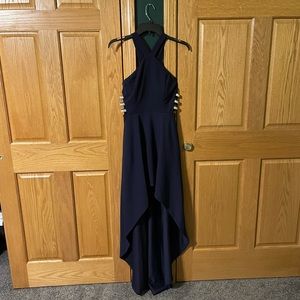 Sleeveless High-Low Evening Gown